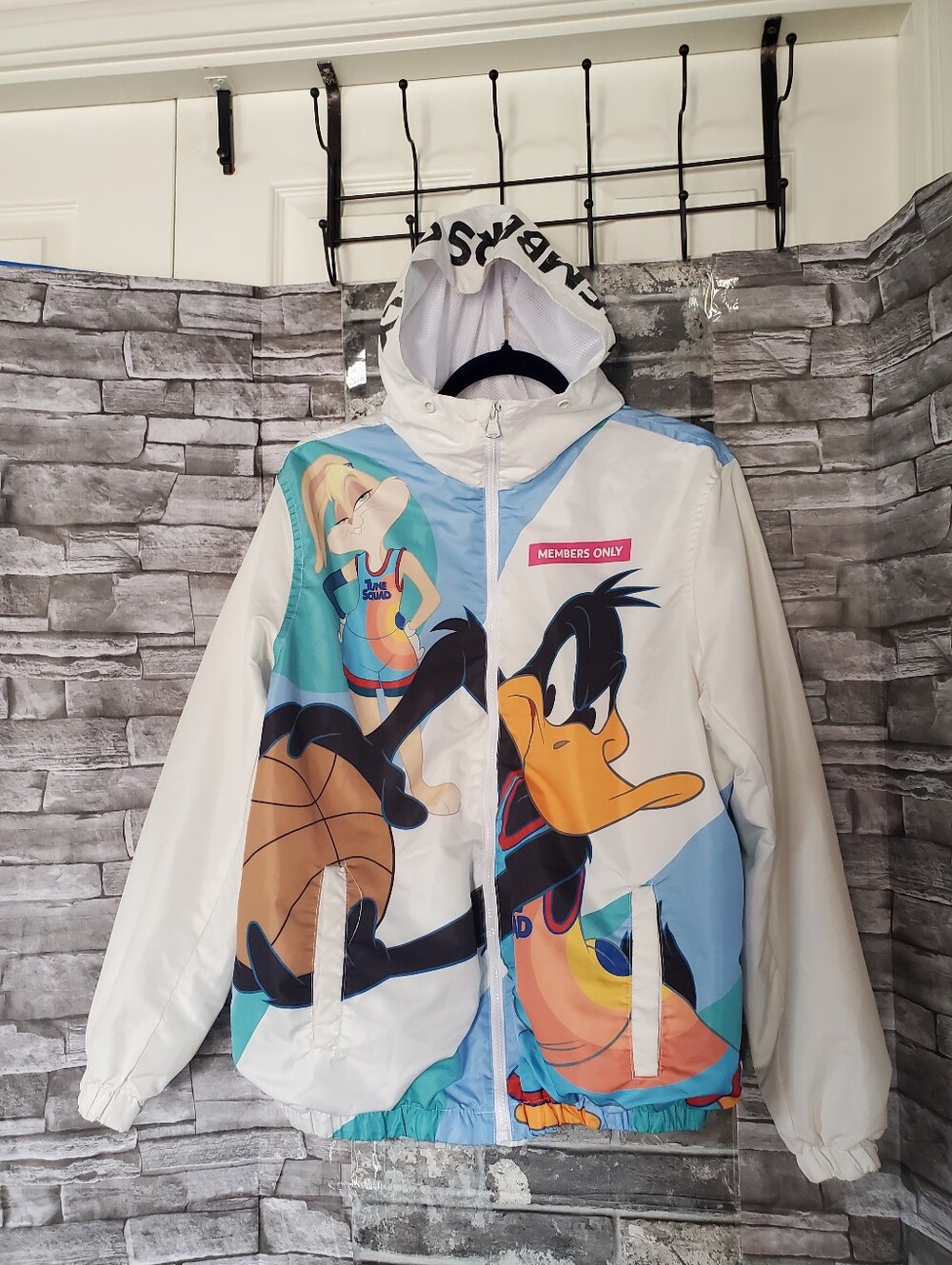 Members Only Space Jam A New Legacy Windbreaker Zip Up Jacket Daffy Duck Bugs